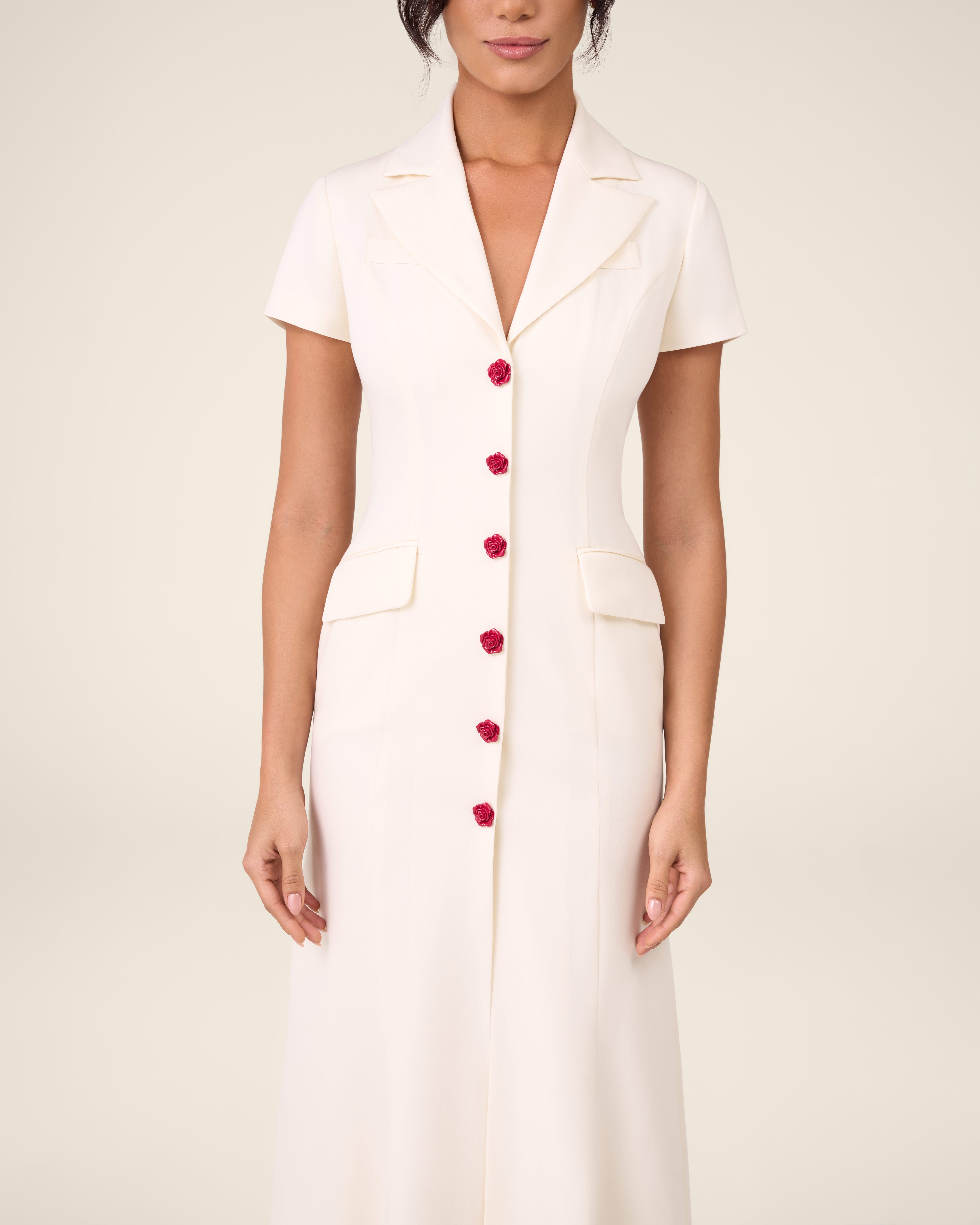 Maxi dress with signature Italian buttons