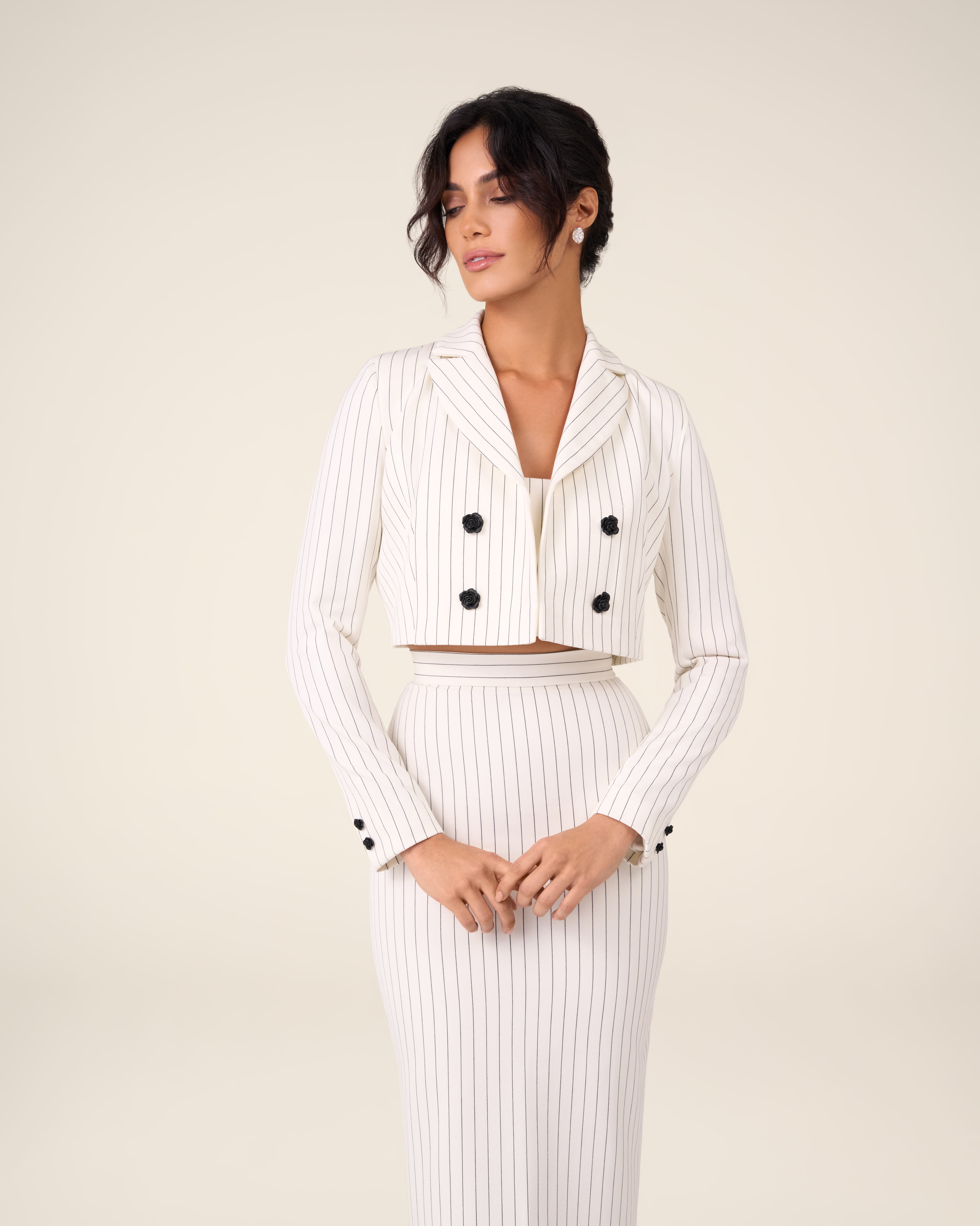 Pinstripe Midi Skirt