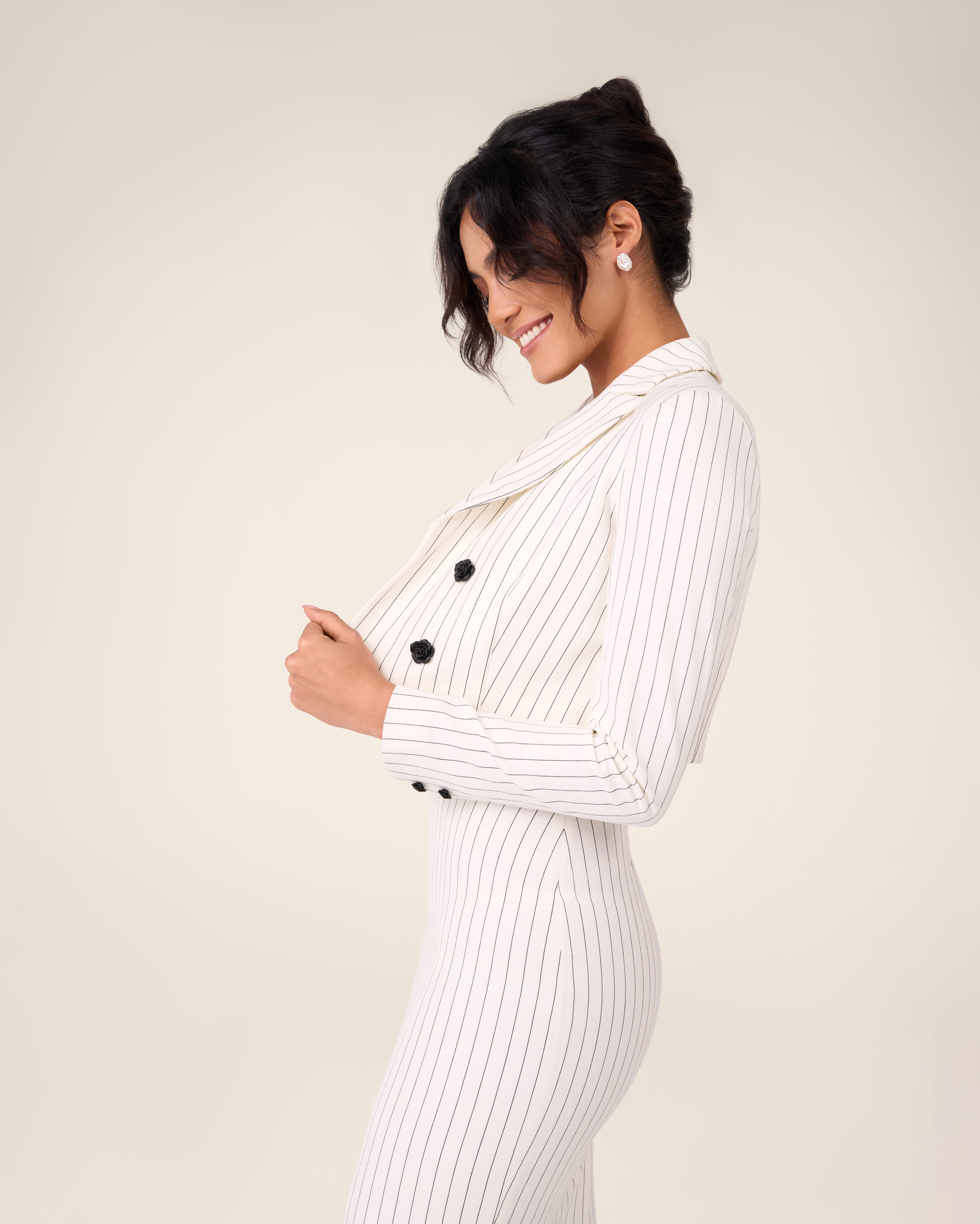 Pinstripe Midi Skirt