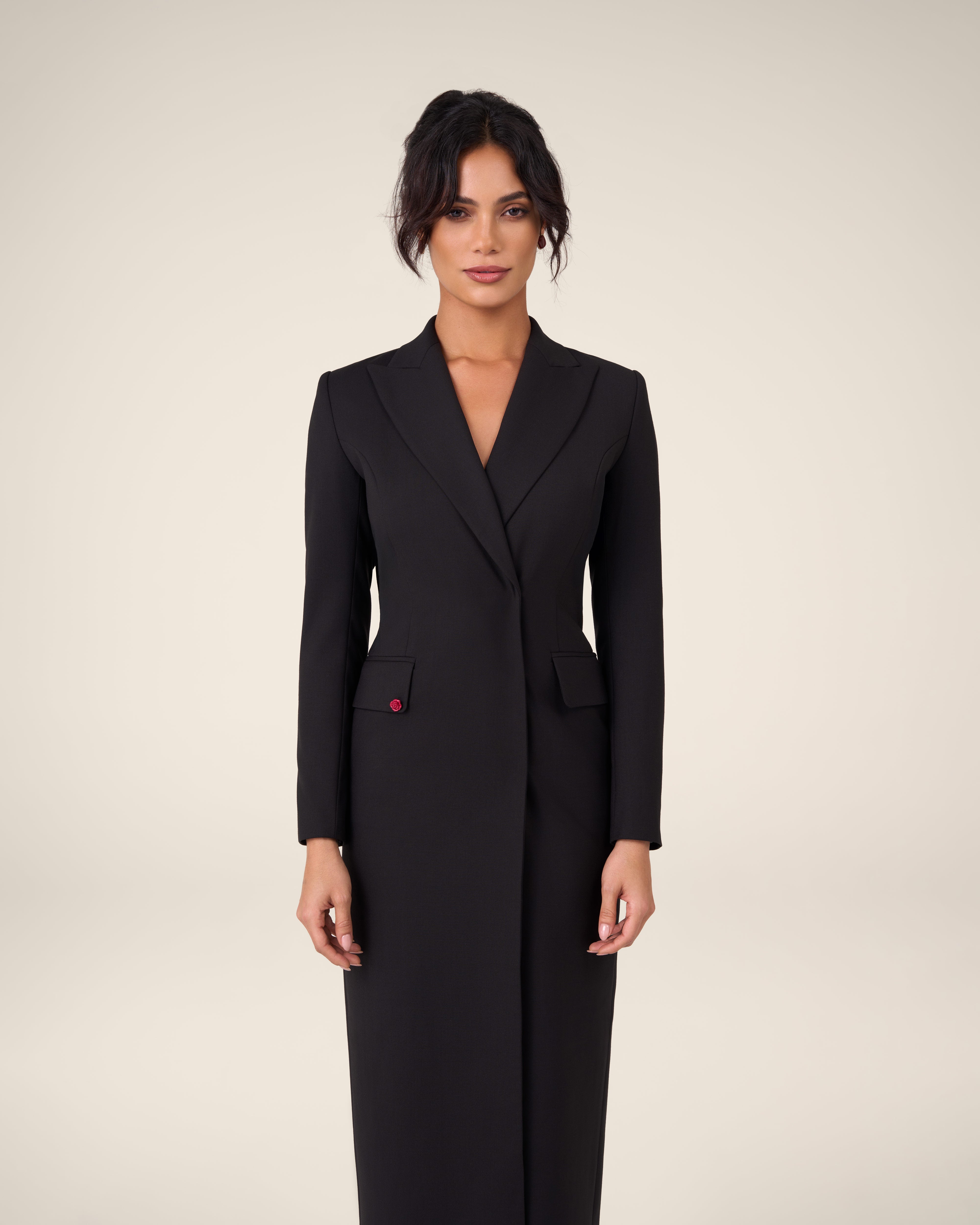 Fitted blazer dress with a slit