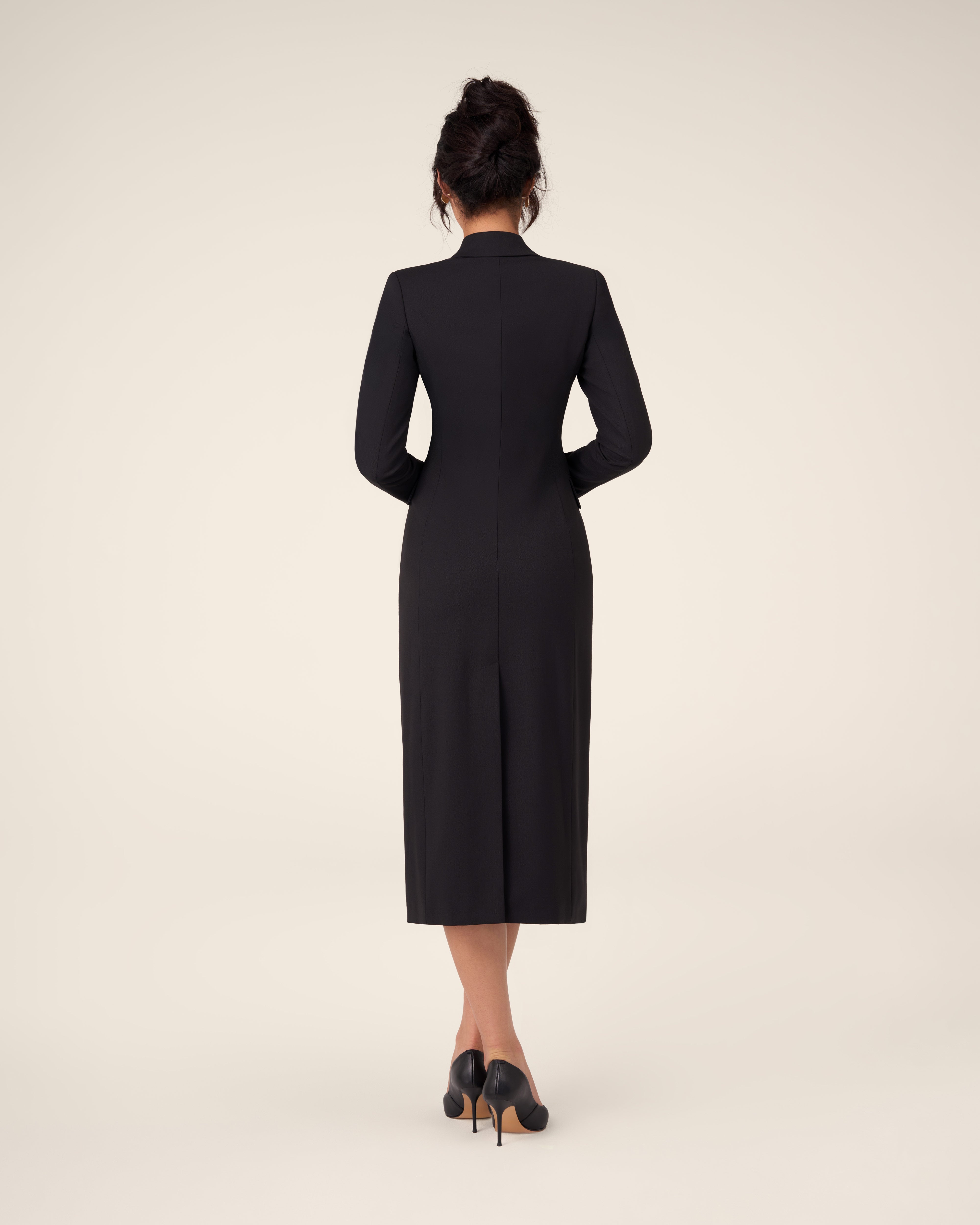 Fitted blazer dress with a slit
