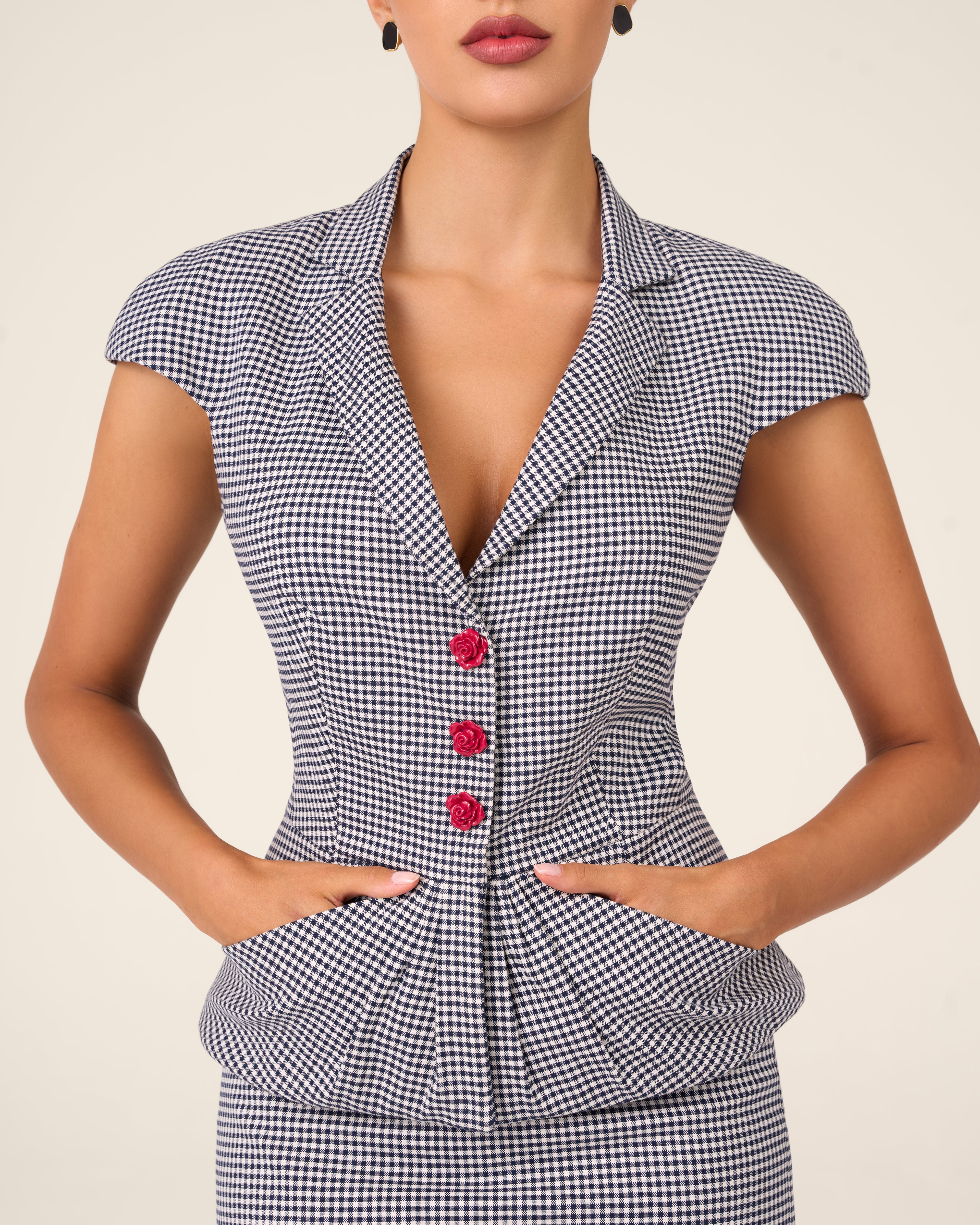 Micro-checked jacket