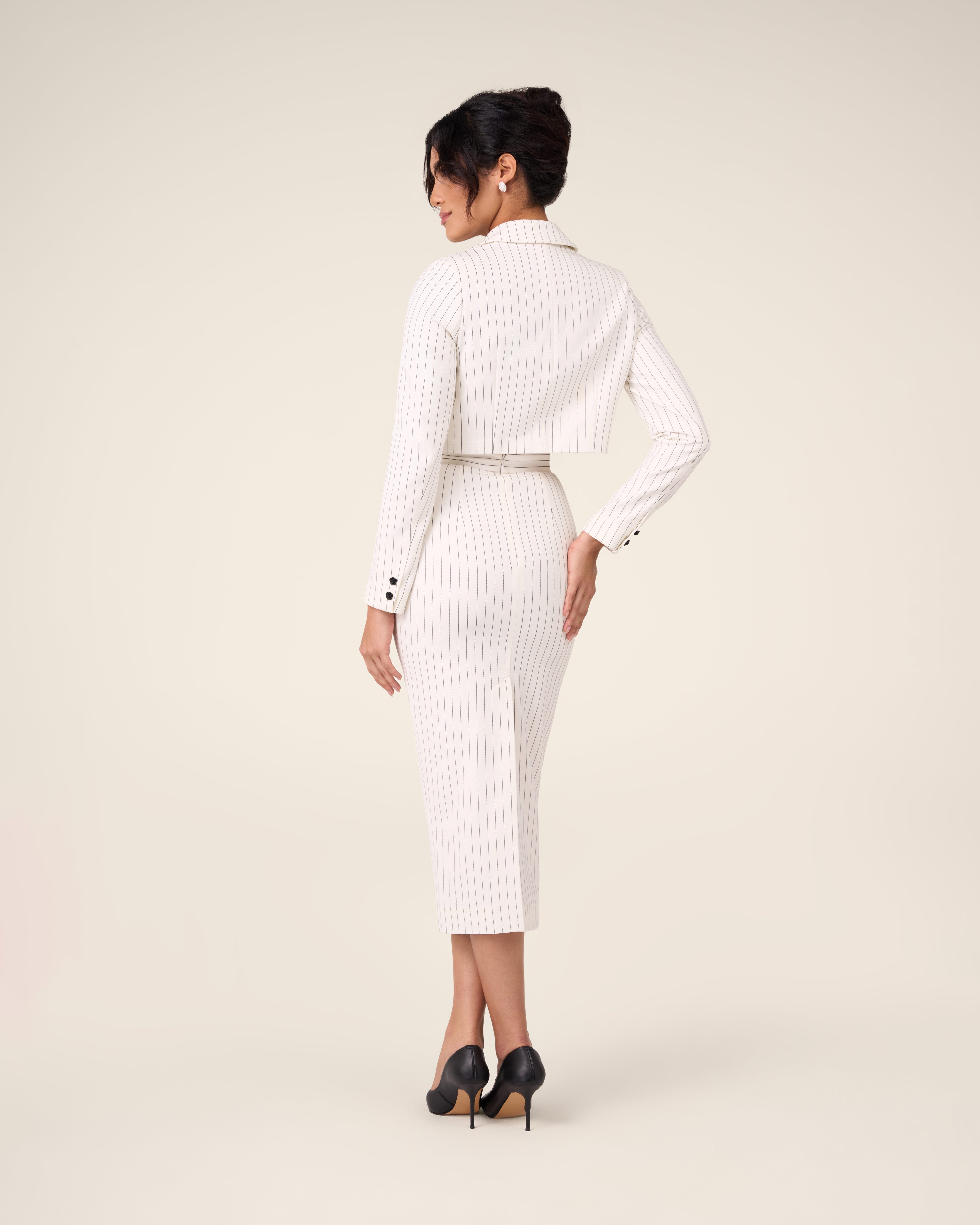 Pinstripe Midi Skirt
